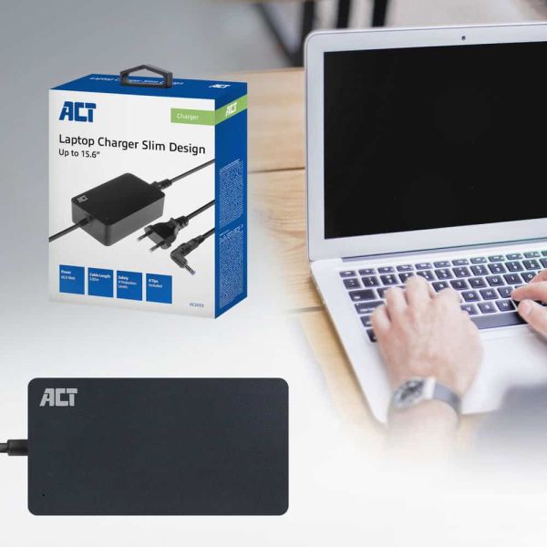 ACT AC2055 netvoeding & inverter Binnen 65 W Zwart (AC2055)