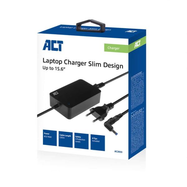 ACT AC2055 netvoeding & inverter Binnen 65 W Zwart (AC2055)