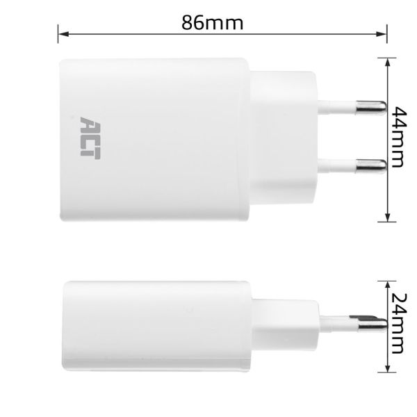 ACT AC2100 oplader voor mobiele apparatuur Wit Binnen (AC2100)