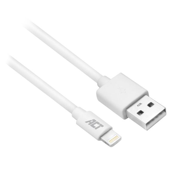 ACT AC3011 Lightning-kabel 1 m Wit (AC3011)