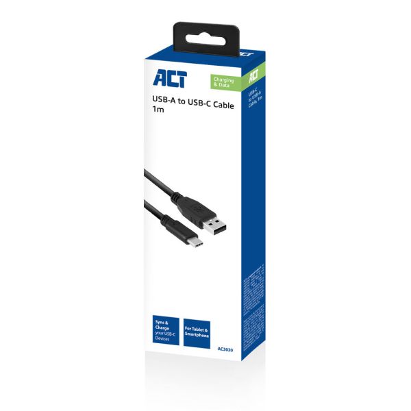 ACT AC3020 USB-kabel 1 m USB 3.2 Gen 1 (3.1 Gen 1) USB A USB C Zwart (AC3020)