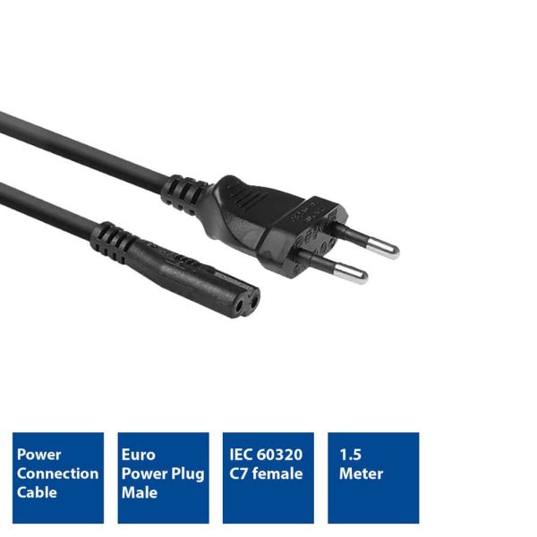 ACT AC3300 electriciteitssnoer Zwart 1,5 m CEE7/16 C7 stekker (AC3300)