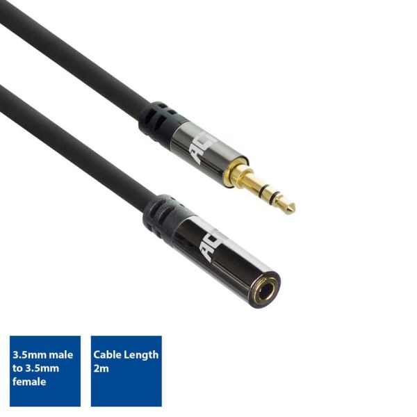 ACT AC3615 audio kabel 2 m 3.5mm Zwart (AC3615)
