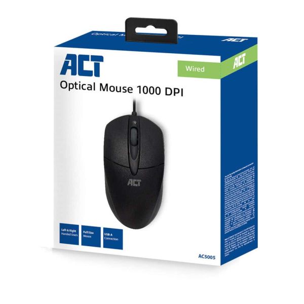 ACT AC5005 muis Ambidextrous USB Type-A IR LED 1000 DPI (AC5005)