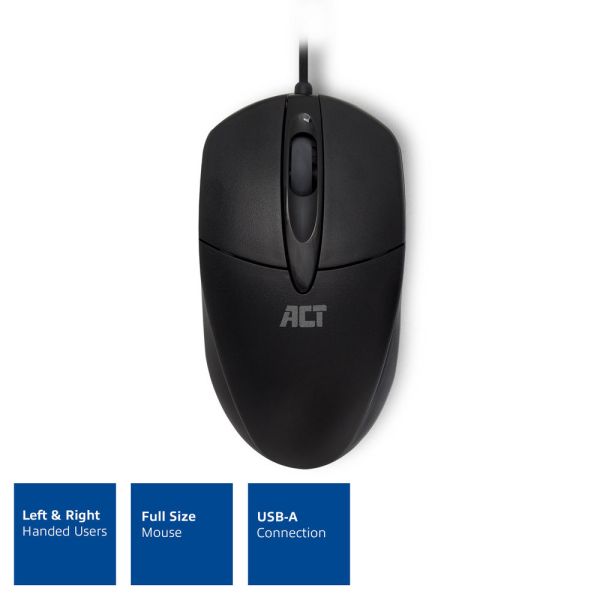 ACT AC5005 muis Ambidextrous USB Type-A IR LED 1000 DPI (AC5005)