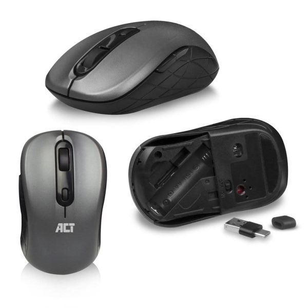ACT Draadloze set met toetsenbord en muis, USB-C/USB-A ontvanger (Qwerty/US layout) (AC5710)
