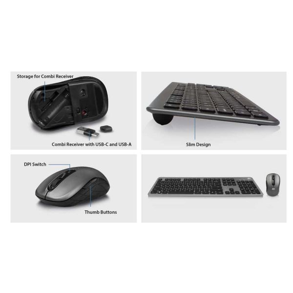 ACT AC5710 toetsenbord Inclusief muis RF Draadloos QWERTY UK International Zwart (AC5710)