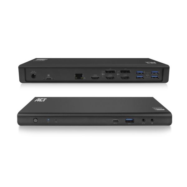 ACT USB-C Docking Station 4K, voor 2 of 3 HDMI/DisplayPort monitoren, DisplayLink (AC7048)