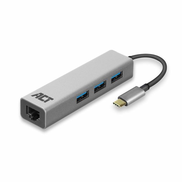 ACT AC7055 3-Poorts USB-C 3.2 (USB 3.0) Hub met Gigabit ethernet poort (AC7055)