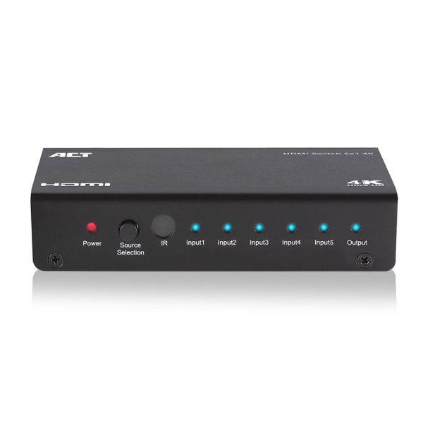 ACT AC7840 5 x 1 HDMI switch, 3D en 4K ondersteuning (AC7840) ACT AC7840 5 x 1 HDMI switch, 3D en 4K ondersteuning (AC7840)