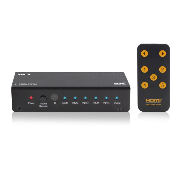 ACT AC7840 5 x 1 HDMI switch, 3D en 4K ondersteuning (AC7840)