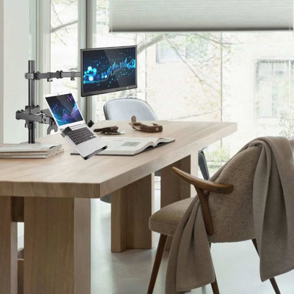 ACT Monitorarm met laptophouder, 1 scherm (AC8305)
