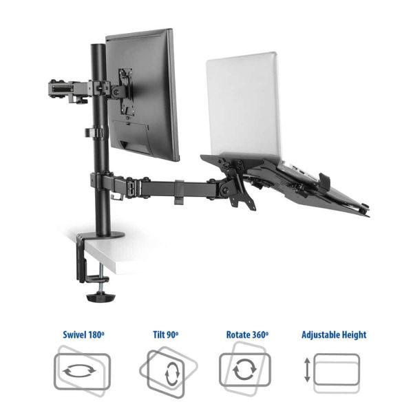 ACT Monitorarm met laptophouder, 1 scherm (AC8305)