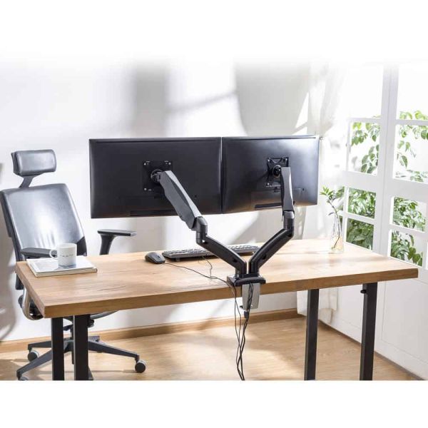 ACT Monitorarm office met gasveer, 2 schermen (AC8312)