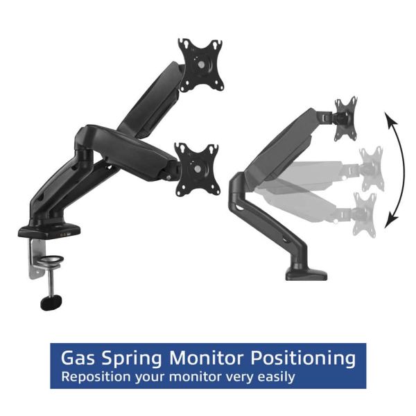 ACT Monitorarm office met gasveer, 2 schermen (AC8312)