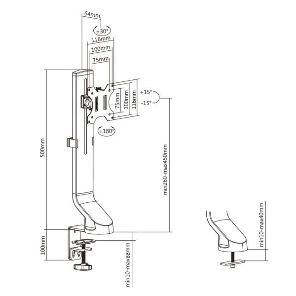 ACT Monitorarm office solid pro, 2 schermen (AC8321)