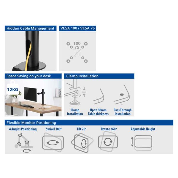 ACT Monitorarm office solid pro, 1 scherm (AC8325)