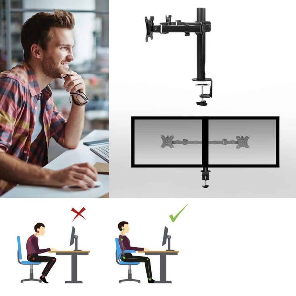 ACT Monitorarm office solid pro, 2 schermen (AC8326)