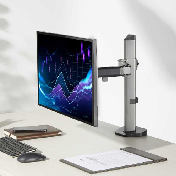 ACT Monitorarm office, 1 scherm, zilver (AC8335)