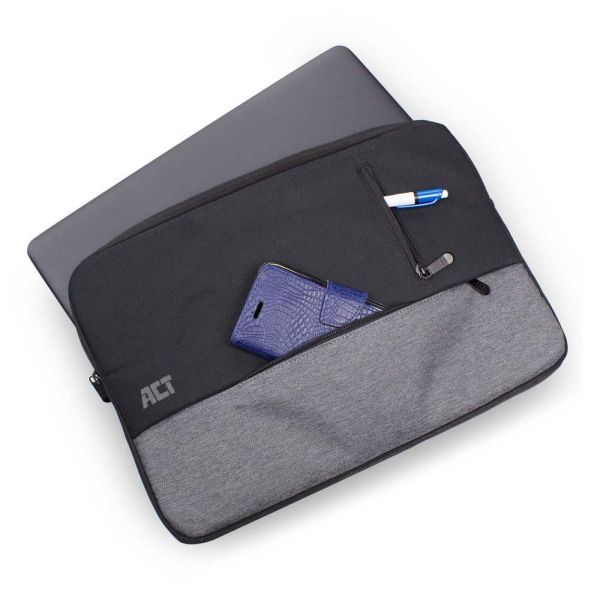 ACT AC8545 notebooktas 39,6 cm (15.6") Opbergmap/sleeve Zwart, Grijs (AC8545)