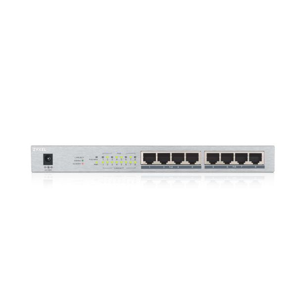Zyxel GS1008HP Unmanaged Gigabit Ethernet (10/100/1000) Power over Ethernet (PoE) Grijs (GS1008HP-EU0101F)