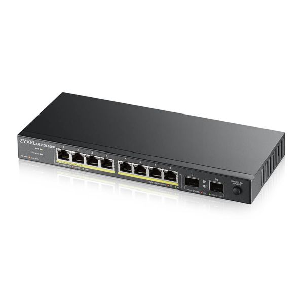 Zyxel GS1100-10HP v2 Unmanaged Gigabit Ethernet (10/100/1000) Power over Ethernet (PoE) Zwart (GS1100-10HP-EU0102F)