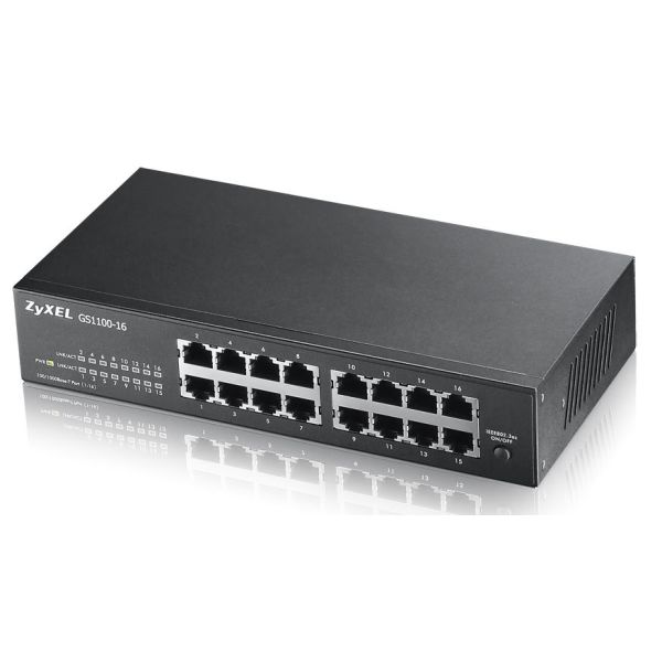 Zyxel GS1100-16 Unmanaged Gigabit Ethernet (10/100/1000) (GS1100-16-EU0103F) Zyxel GS1100-16 Unmanaged Gigabit Ethernet (10/100/1000) (GS1100-16-EU0103F)