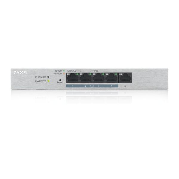 Zyxel GS1200-5HP v2 Managed Gigabit Ethernet (10/100/1000) Power over Ethernet (PoE) Grijs (GS1200-5HPV2-EU0101F)