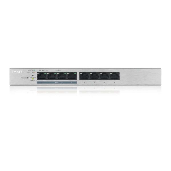 Zyxel GS1200-8HP v2 Managed Gigabit Ethernet (10/100/1000) Power over Ethernet (PoE) Grijs (GS1200-8HPV2-EU0101F)