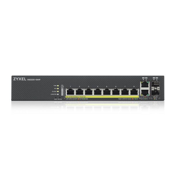 Zyxel GS2220-10HP-EU0101F netwerk-switch Managed L2 Gigabit Ethernet (10/100/1000) Power over Ethernet (PoE) Zwart (GS2220-10HP-EU0101F)