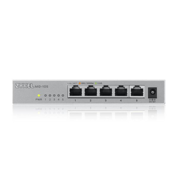 Zyxel MG-105 Unmanaged 2.5G Ethernet (100/1000/2500) Staal (MG-105-ZZ0101F) Zyxel MG-105 Unmanaged 2.5G Ethernet (100/1000/2500) Staal (MG-105-ZZ0101F)