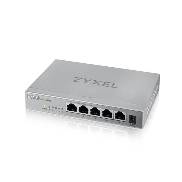 Zyxel MG-105 Unmanaged 2.5G Ethernet (100/1000/2500) Staal (MG-105-ZZ0101F)