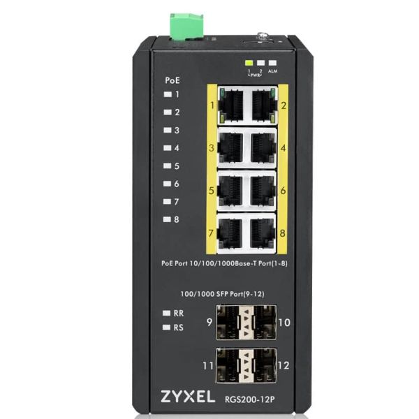 Zyxel RGS200-12P Managed L2 Gigabit Ethernet (10/100/1000) Power over Ethernet (PoE) Zwart (RGS200-12P-ZZ0101F)