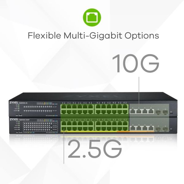 Zyxel XMG1930-30 Managed L3 2.5G Ethernet (100/1000/2500) Zwart (XMG1930-30-ZZ0101F)