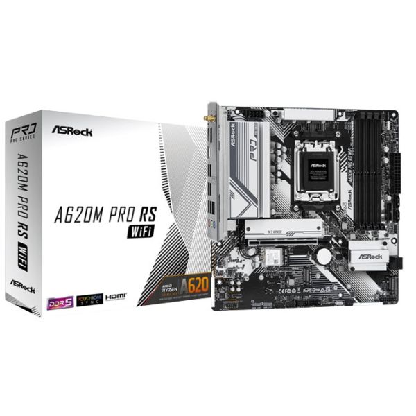Asrock A620M Pro RS WiFi AMD A620 Socket AM5 micro ATX (90-MXBLX0-A0UAYZ)