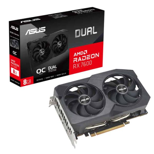 ASUS Dual -RX7600-O8G-V2 AMD Radeon RX 7600 8 GB GDDR6 (90YV0IH2-M0NA00)