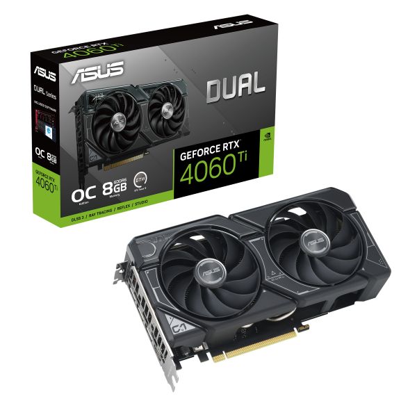 ASUS Dual -RTX4060TI-O8G NVIDIA GeForce RTX 4060 Ti 8 GB GDDR6 (90YV0J40-M0NA00)