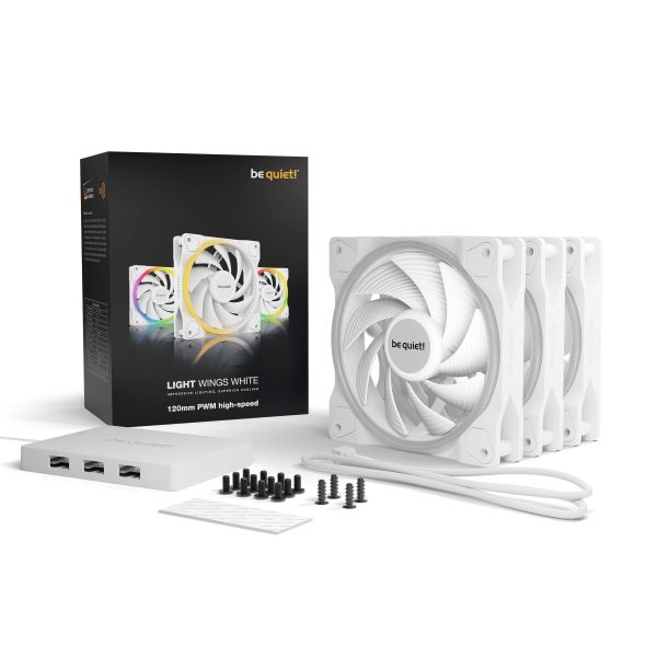 be quiet! Light Wings White | 120mm PWM high-speed Triple-Pack Computer behuizing Ventilator 12 cm Wit 3 stuk(s) (BL101)
