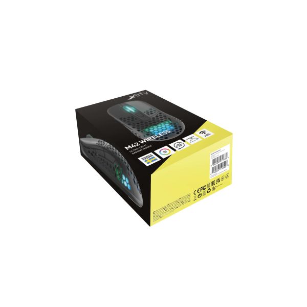 Xtrfy M42 RGB muis Ambidextrous RF Wireless + USB Type-C Optisch 19000 DPI (M42W-RGB-BLACK)