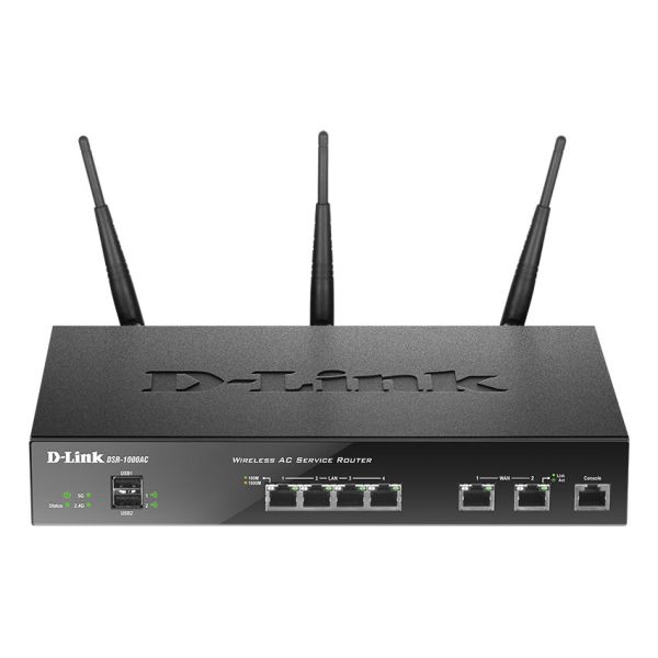 D-Link DSR-1000AC draadloze router Gigabit Ethernet Dual-band (2.4 GHz / 5 GHz) Zwart (DSR-250-WCF-12-LIC)