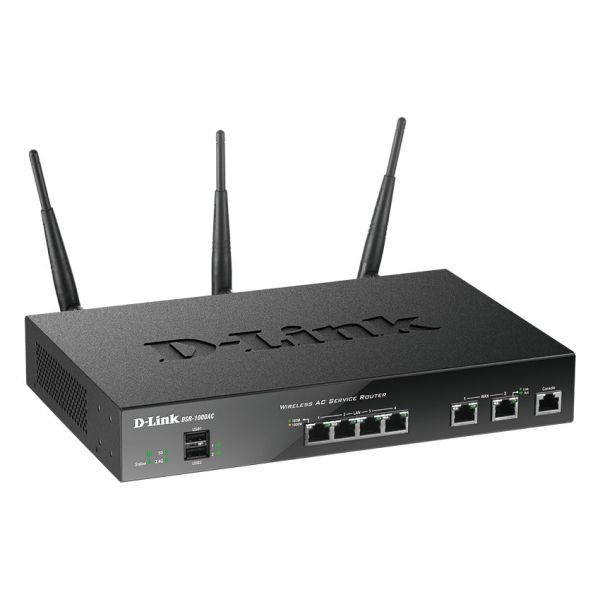 D-Link DSR-1000AC draadloze router Gigabit Ethernet Dual-band (2.4 GHz / 5 GHz) Zwart (DSR-250-WCF-12-LIC)