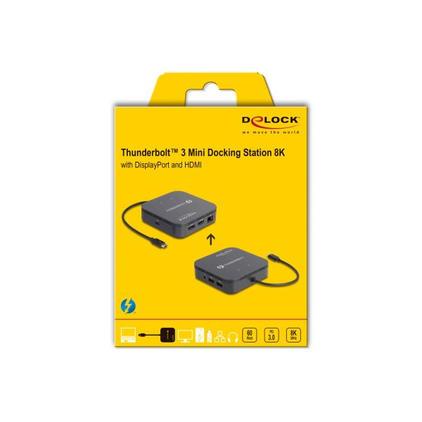 DeLOCK 87789 notebook dock & poortreplicator Bedraad Thunderbolt 3 Zwart (87789)