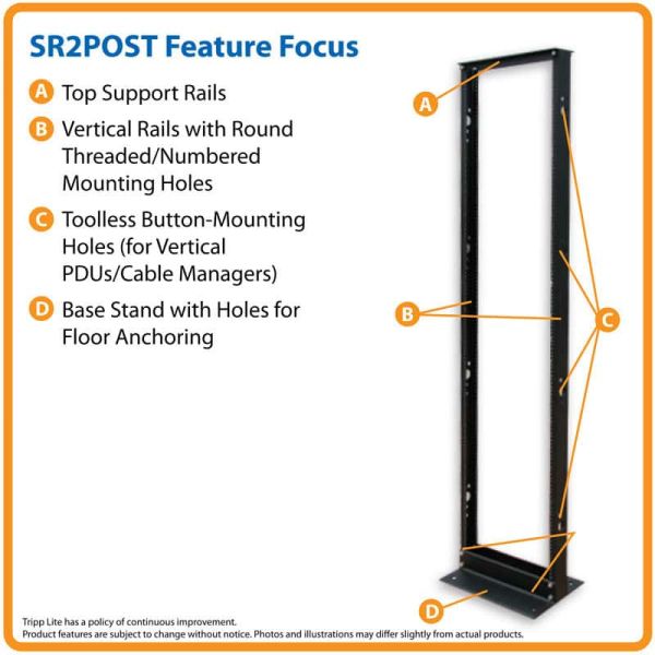Tripp Lite SR2POST rack 45U Vrijstaande rek Zwart (SR2POST)