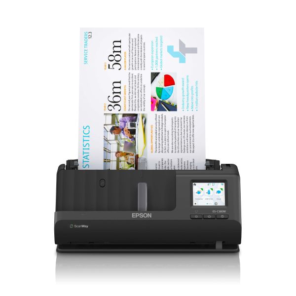 Epson ES-C380W Scanner met ADF + invoer voor losse vellen 600 x 600 DPI A4 Zwart (B11B269401)