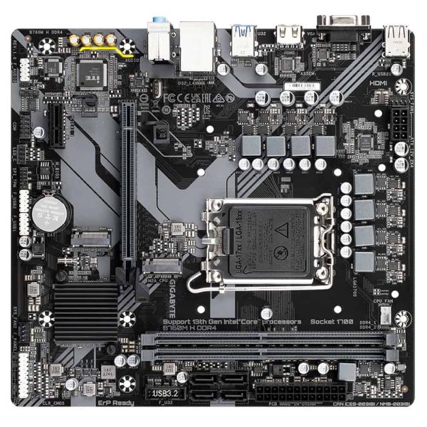 GIGABYTE B760M H DDR4 moederbord Intel B760 Express LGA 1700 micro ATX (B760M H DDR4) GIGABYTE B760M H DDR4 moederbord Intel B760 Express LGA 1700 micro ATX (B760M H DDR4)