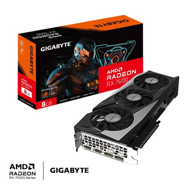 GIGABYTE GAMING Radeon RX 7600 OC 8G AMD 8 GB GDDR6 (GV-R76GAMING OC-8GD) GIGABYTE GAMING Radeon RX 7600 OC 8G AMD 8 GB GDDR6 (GV-R76GAMING OC-8GD)