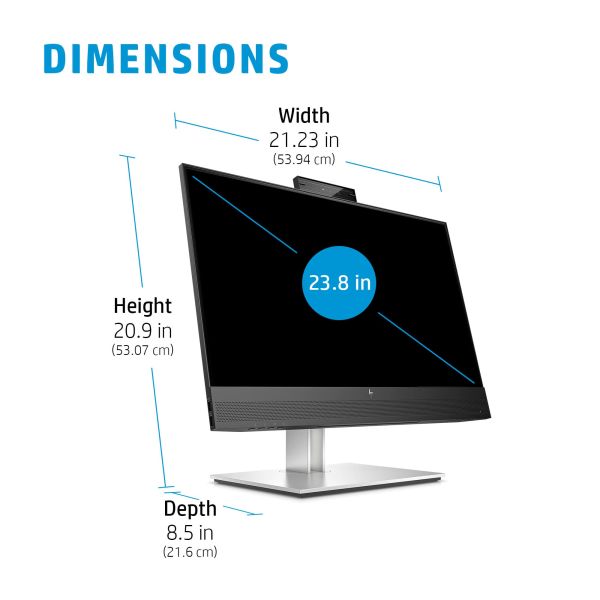 HP E24mv G4 60,5 cm (23.8") 1920 x 1080 Pixels Full HD Zwart, Zilver (169L0AA)