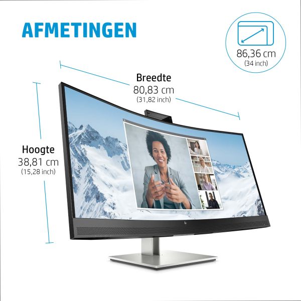HP E34m G4 86,4 cm (34") 3440 x 1440 Pixels Wide Quad HD Zwart (40Z26AA)