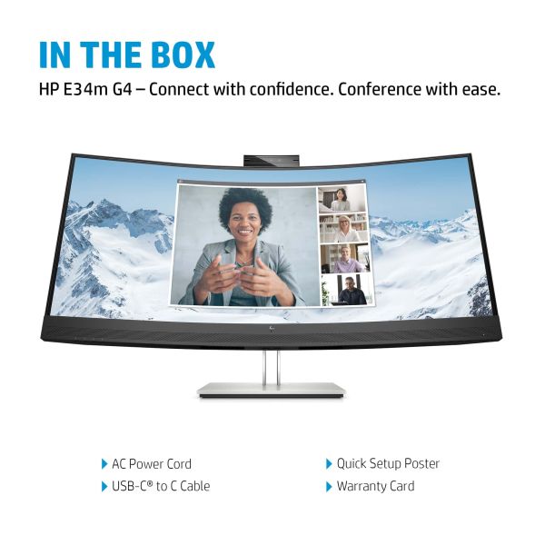 HP E34m G4 86,4 cm (34") 3440 x 1440 Pixels Wide Quad HD Zwart (40Z26AA)