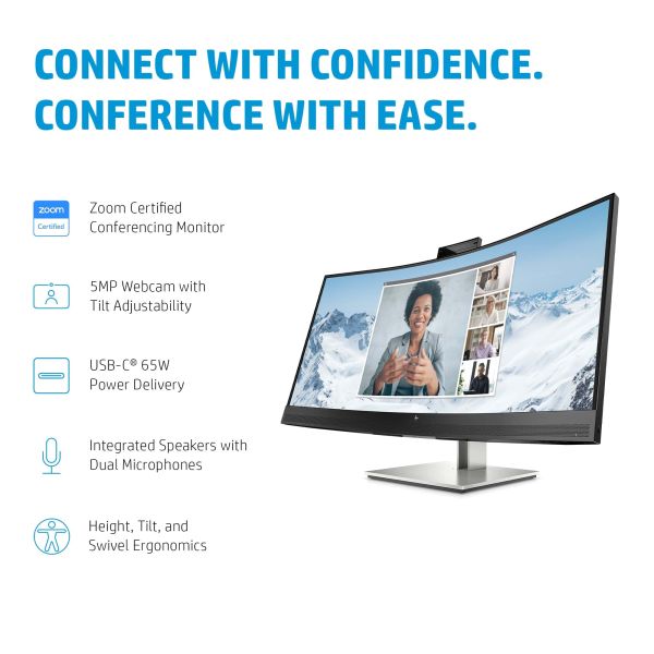 HP E34m G4 86,4 cm (34") 3440 x 1440 Pixels Wide Quad HD Zwart (40Z26AA)